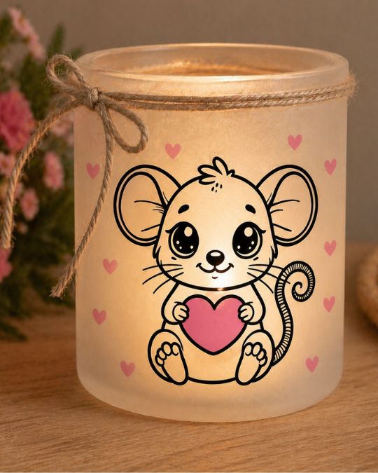 Plotter-Freebie zum Muttertag – Die Funkelfaden-Maus sagt „Alles Liebe!“ 🌸 5 Herzmaus - Plotterfreebie Valentinstag Muttertag